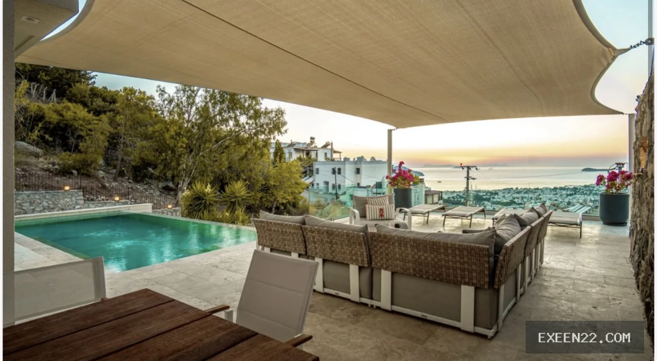 TURGUTREIS’TE DENİZ MANZARALI 1.400 m2 ARSA İÇERİSİNDE MÜSTAKİL VİLLA
