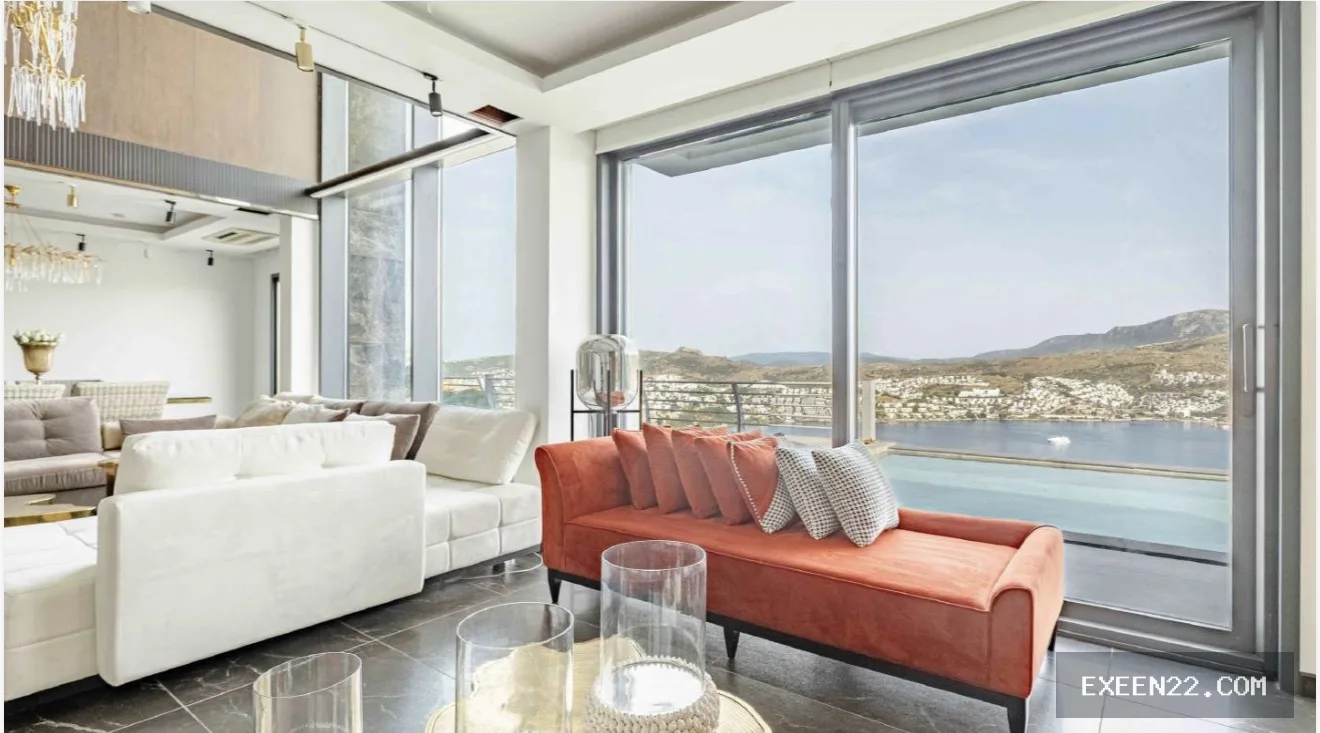 BODRUM GÜNDOĞAN'DA EŞSİZ DENİZ MANZARALI 5+1  LUXURY VİLLA