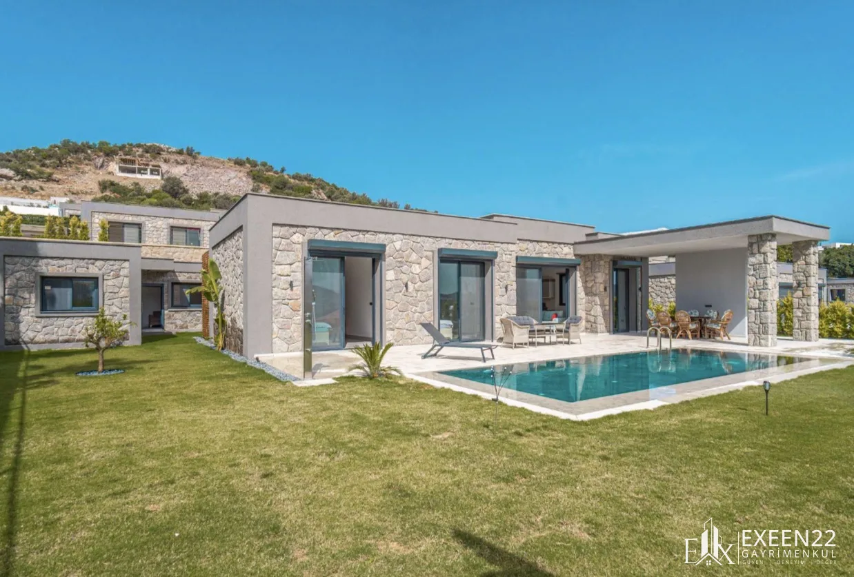 BODRUM YALIKAVAK GÖKÇEBEL’DE 5+1 TEK KATLI ÖZEL HAVUZLU MÜSTAKİL VİLLA