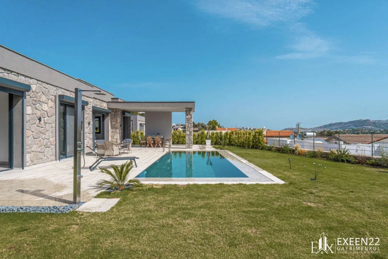 BODRUM YALIKAVAK GÖKÇEBEL’DE 5+1 TEK KATLI ÖZEL HAVUZLU MÜSTAKİL VİLLA