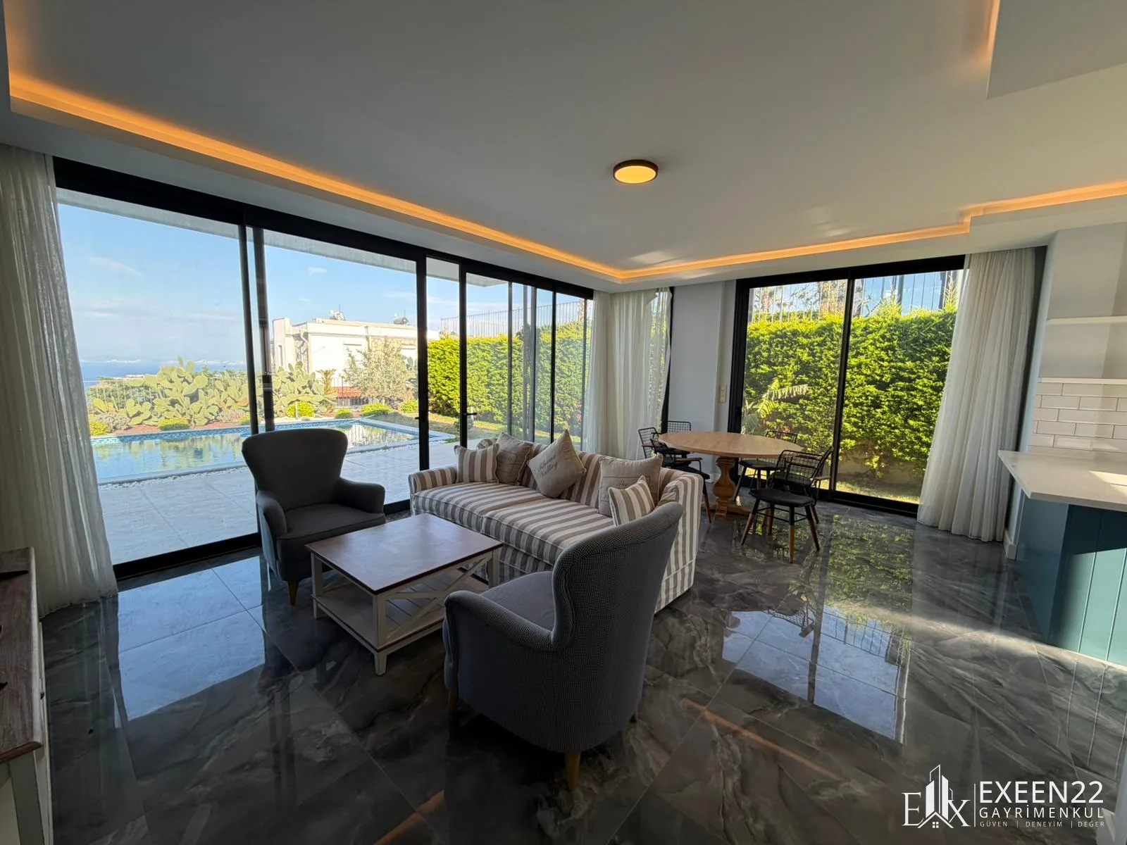 BODRUM GÜNDOĞAN DENİZ MANZARALI TEK KATLI 3+1 MÜSTAKİL VİLLA