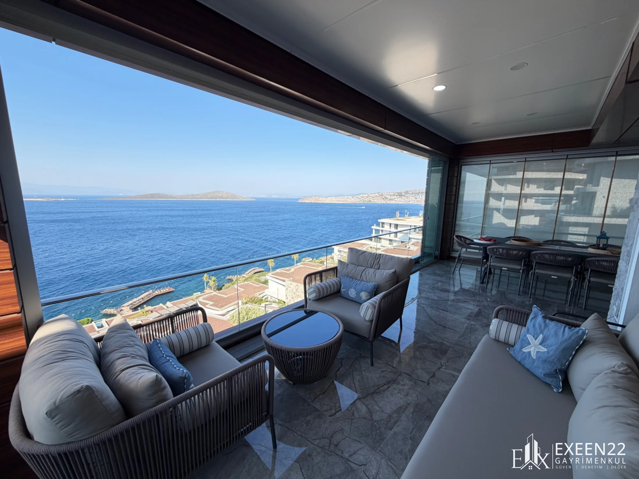 BODRUM GÜNDOĞAN DENİZE SIFIR SİTE İÇERİSİN'DE EŞSİZ DENİZ MANZRALI  3+1 PENTHOUS