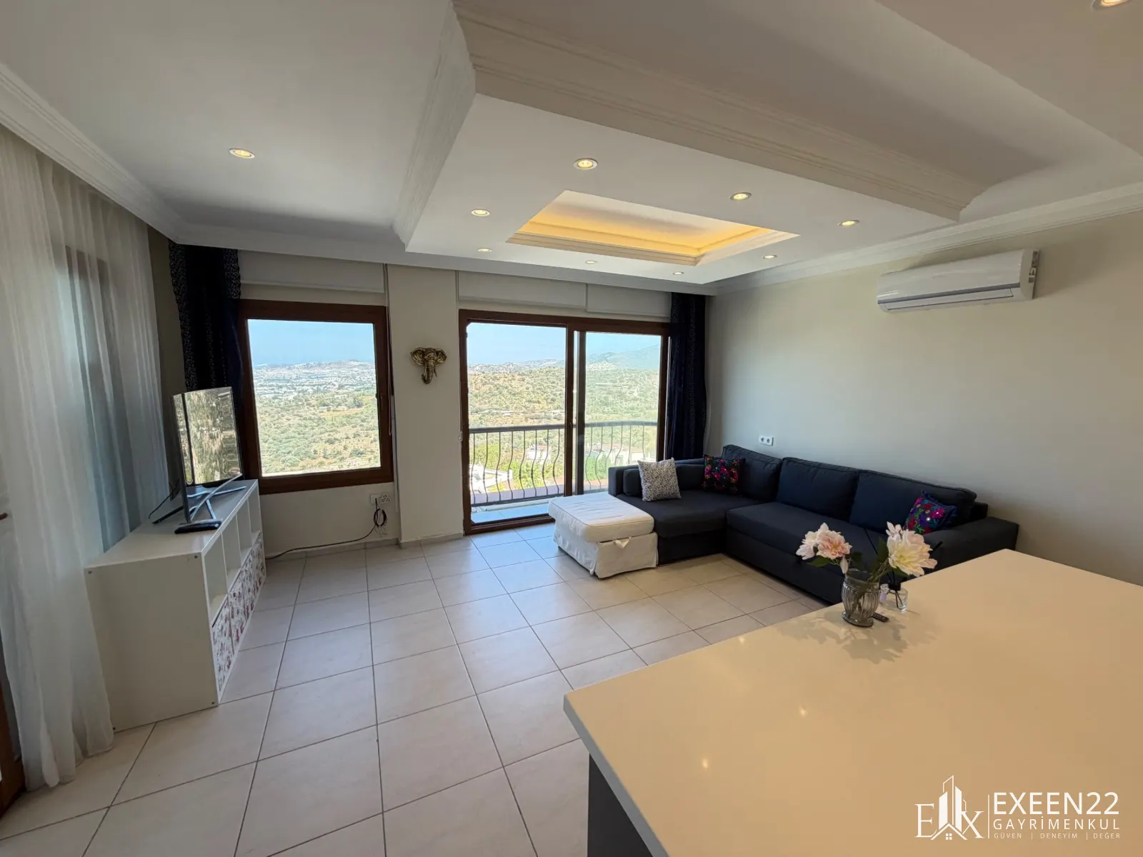 YALIKAVAK MARİNAYA 5 DAKİKA MESAFEDE EŞSİZ DENİZ MANZARALI 3+1 FLAT DAİRE