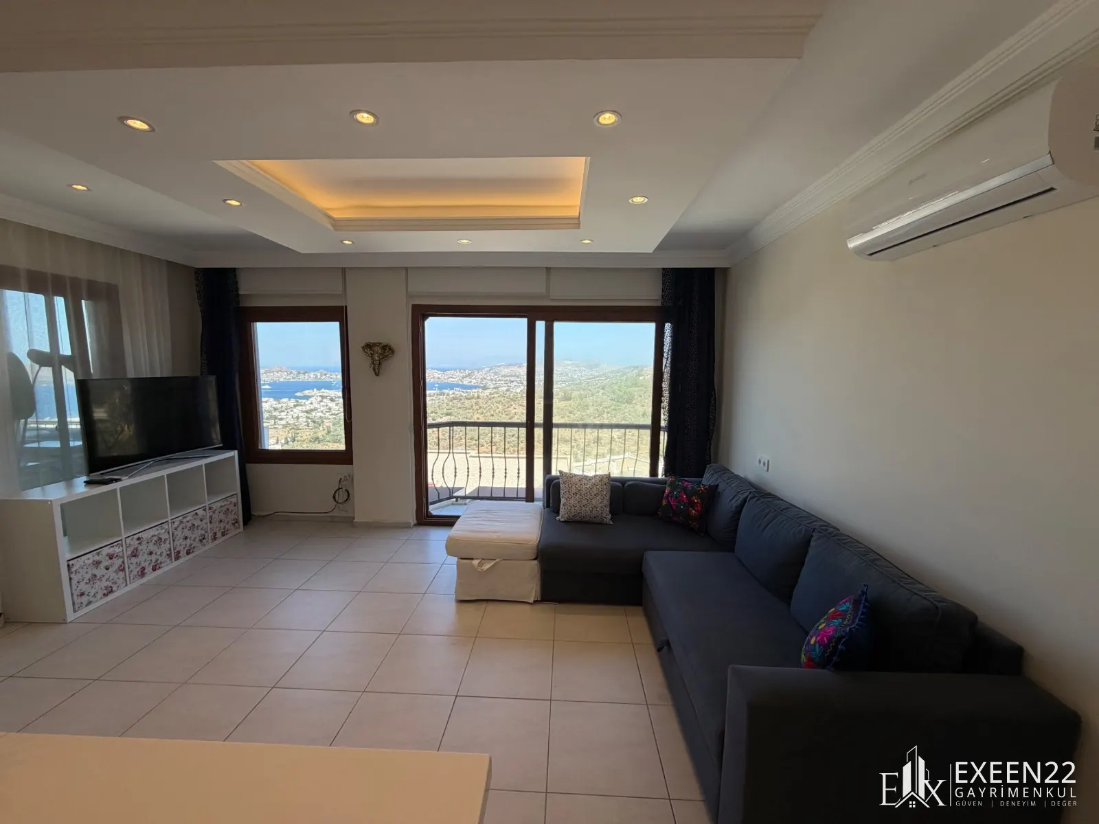 YALIKAVAK MARİNAYA 5 DAKİKA MESAFEDE EŞSİZ DENİZ MANZARALI 3+1 FLAT DAİRE